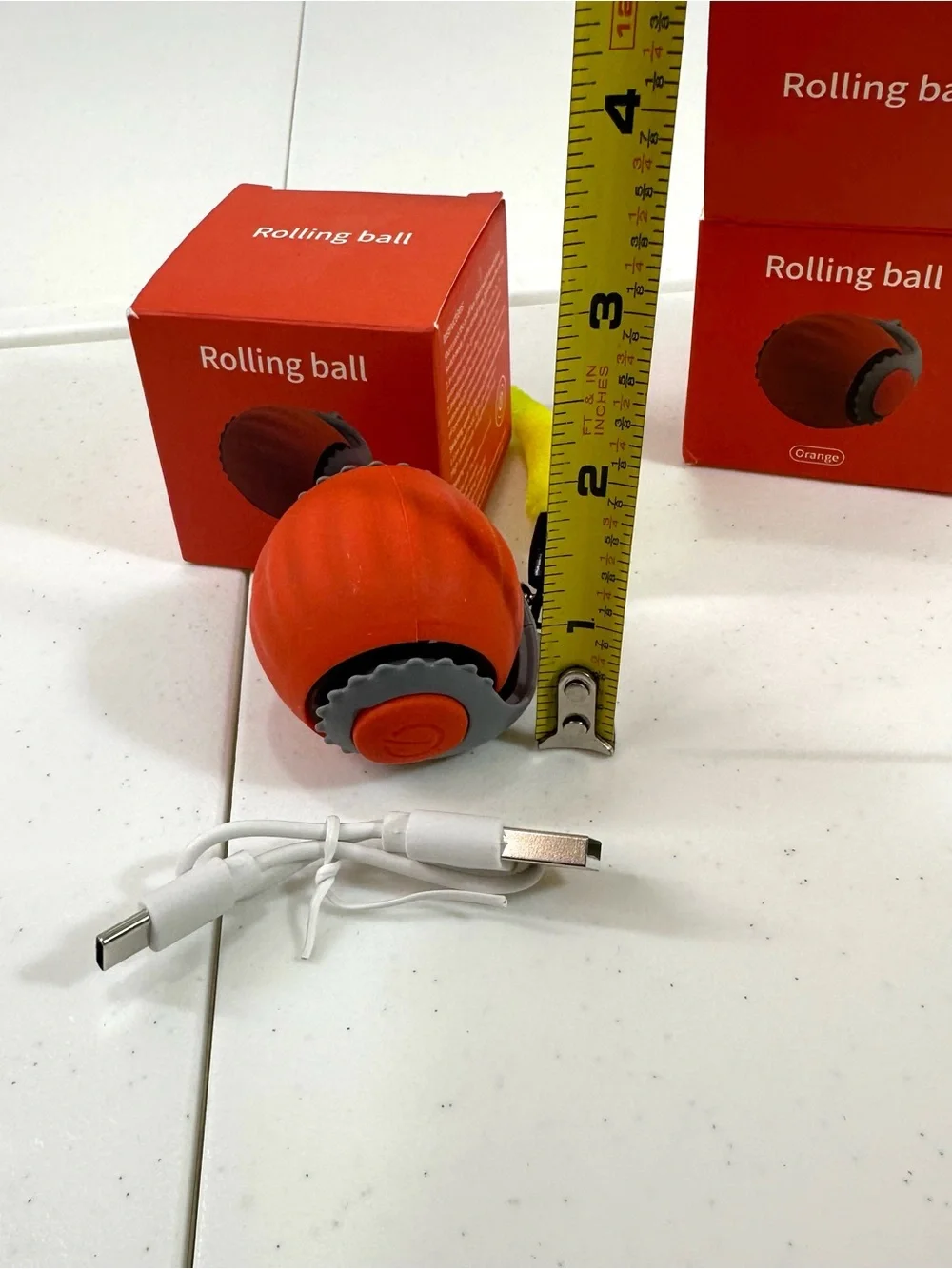 2 Pack of Bright Orange Speedy Sprint Ball Cat Toy